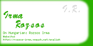 irma rozsos business card